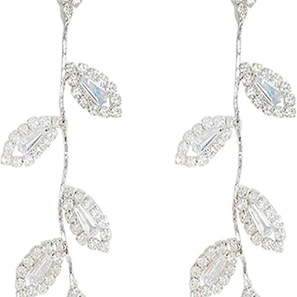 Dangling Earrings for Women Bridal Earrings for Wedding Rhinestone Wedding Prom - Picture 1 of 9